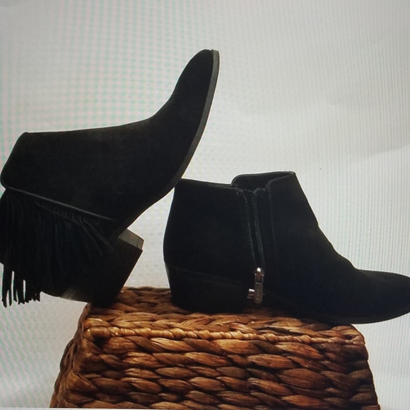 Sam Edelman Shoes - Sam Edelman Boots Circus Black Suede Fringe